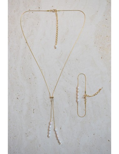 Collier de mariage Pearl, modèle en forme de Y et réglable