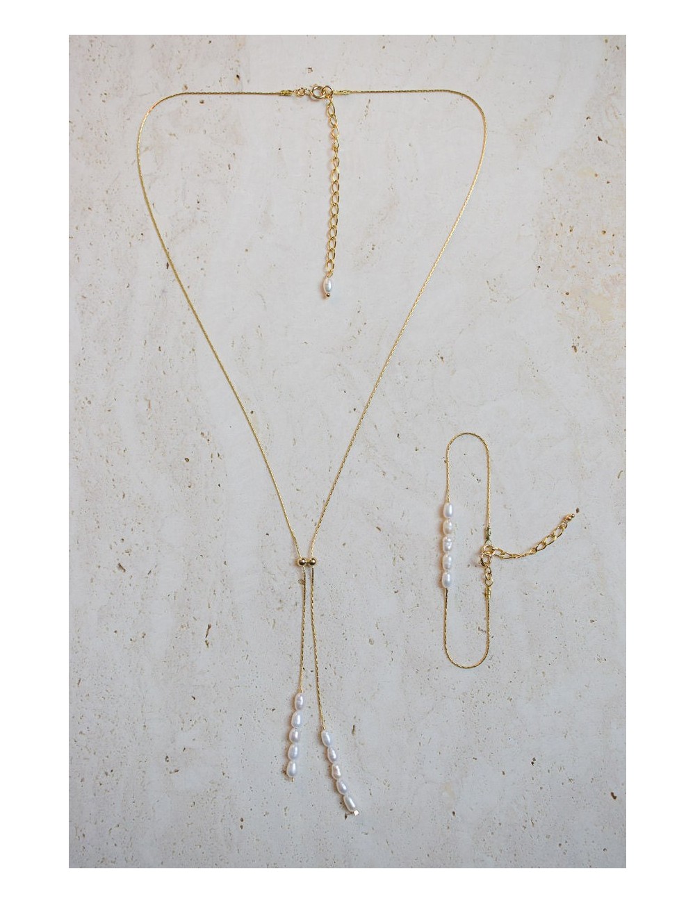 Collier de mariage Pearl, modèle en forme de Y et réglable