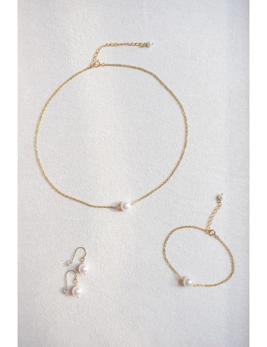 Collier mariage perle solitaire Lola, avec juste une perle nacrée