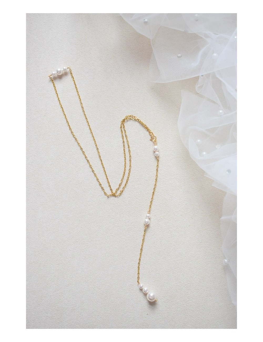 Collier de dos Rêveuse pour robe de mariée dos nu court