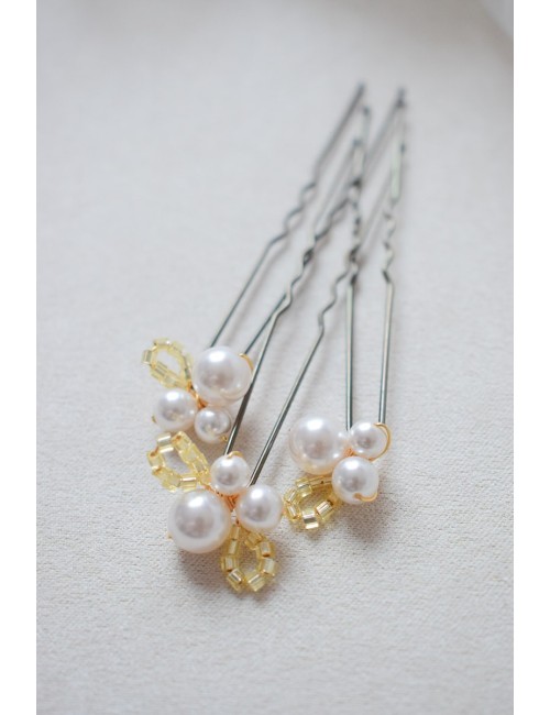 3 pics à cheveux Era pour le chignon de la mariée