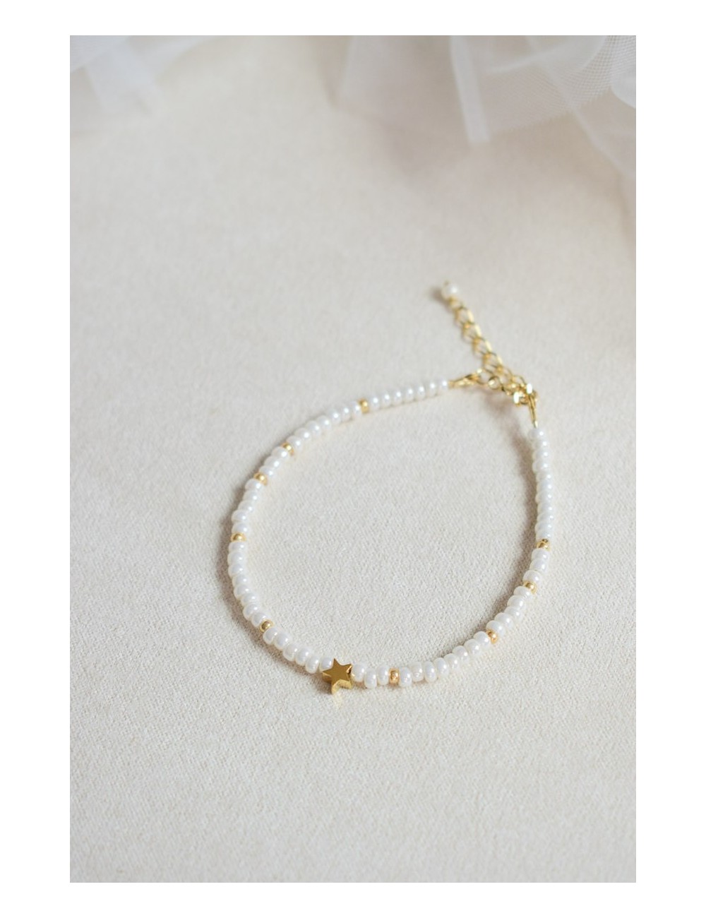 Bracelet pour témoin de mariage modèle Etoile dorée ou argentée