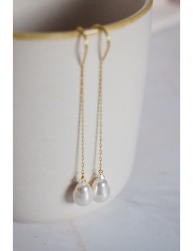 Boucles d'oreilles pour mariée chaines d'oreilles Flavie