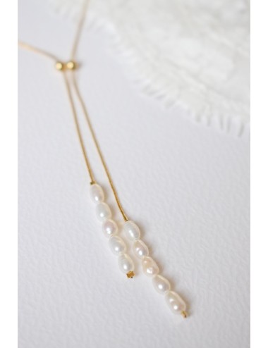 Collier de mariage Pearl, modèle en forme de Y et réglable