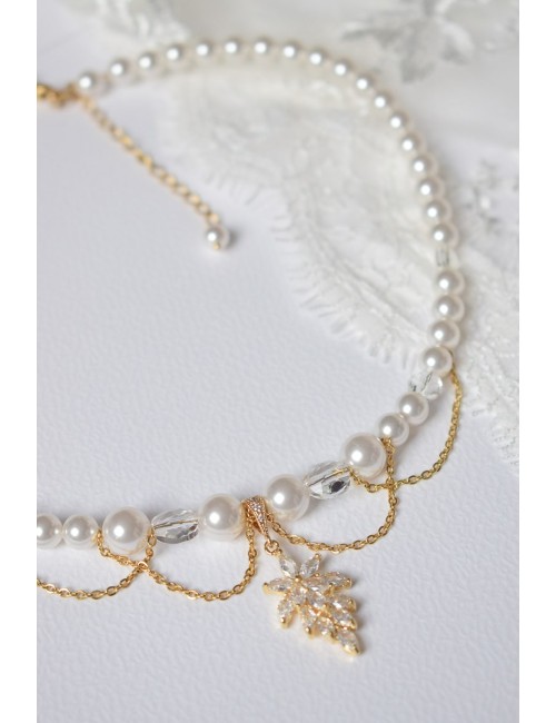 Collier mariage Romy glamour avec perles