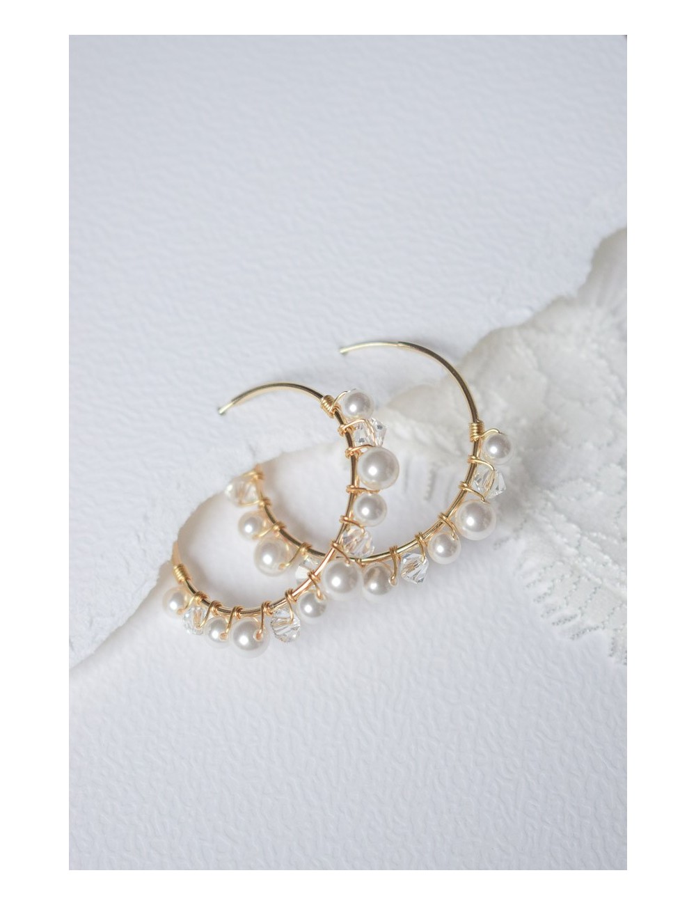 Boucles d'oreilles de mariage style minimaliste, modèle Palet.