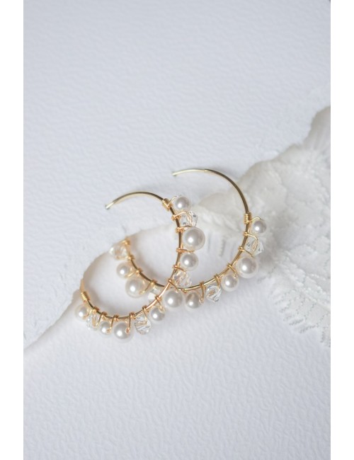 Boucles d'oreilles de mariage style minimaliste, modèle Palet.