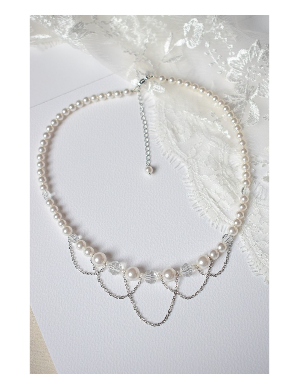 Collier mariage Odyssée en perles et cristaux