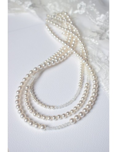Collier de mariage Murmure, 3 rangs de perles