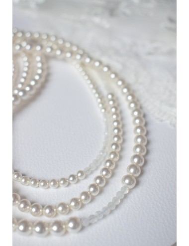 Collier de mariage Murmure, 3 rangs de perles