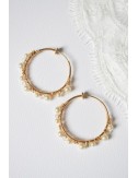 Créoles, boucles d'oreilles pour la mariée avec des clips.