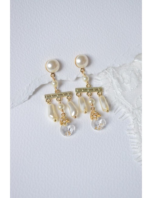 Boucles d'oreilles pour mariée audacieuse, modèle Sophie