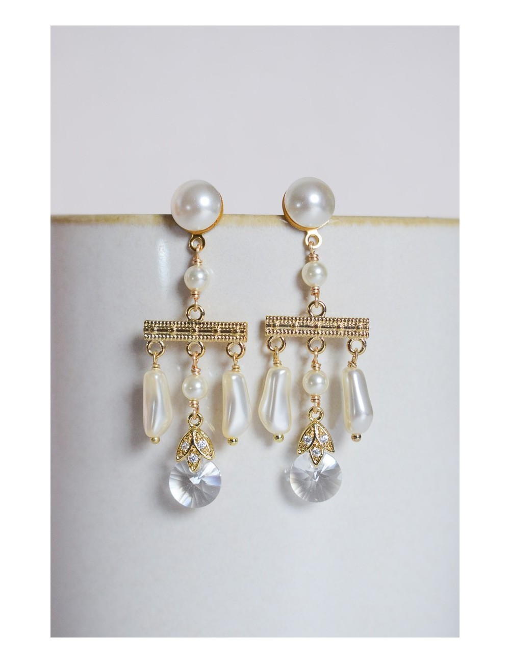 Boucles d'oreilles pour mariée audacieuse, modèle Sophie