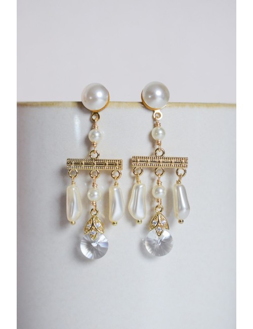 Boucles d'oreilles pour mariée audacieuse, modèle Sophie