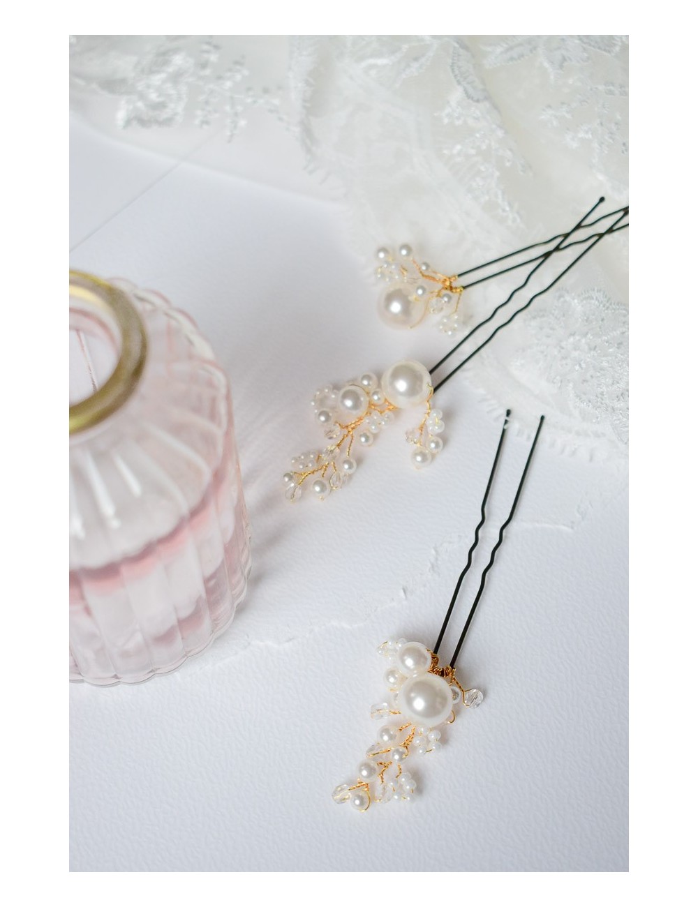 Ornement de cheveux Palmyre style glamour chic, 3 pics