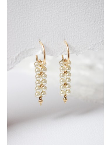 Boucles d'oreilles pour mariée avec tissage de perles