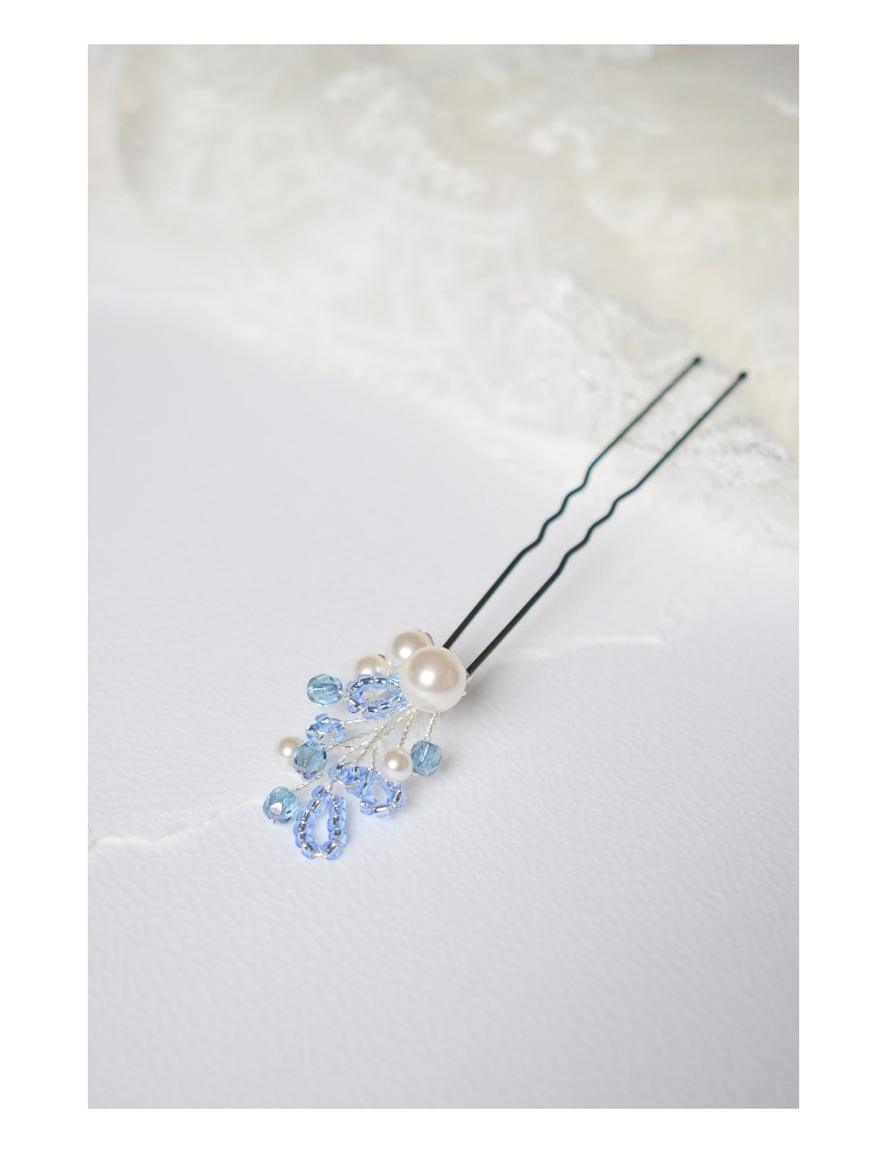 Pic à cheveux ''Quelque chose de bleu'' pour la mariée