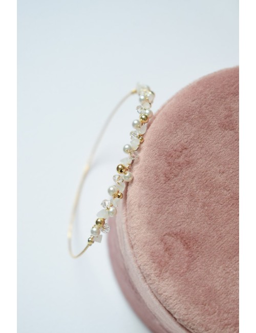 Bracelet jonc pour la mariée, en plaqué or 3 microns