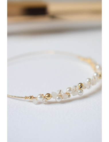 Bracelet jonc pour la mariée, en plaqué or 3 microns