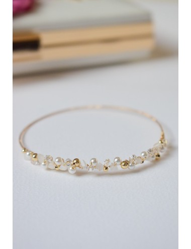 Bracelet jonc pour la mariée, en plaqué or 3 microns