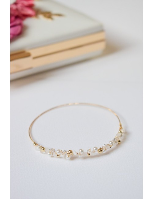 Bracelet jonc pour la mariée, en plaqué or 3 microns