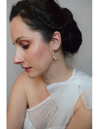 Boucles d'oreilles de mariage style minimaliste, modèle Palet.