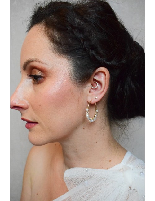 Boucles d'oreilles de mariage style minimaliste, modèle Palet.