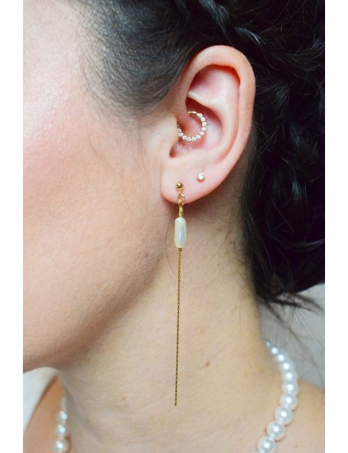 Boucles d'oreilles pour mariée minimaliste