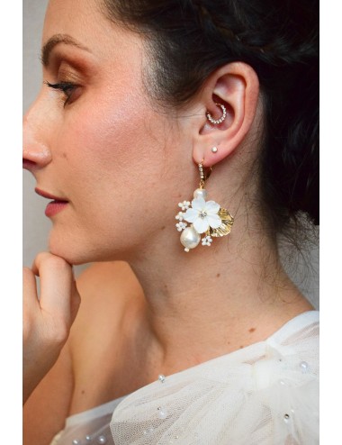 Boucles d'oreilles Eclipse de mariée, pendantes romantiques.