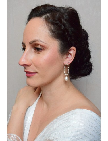 Boucles d'oreilles de mariage de style rétro vintage avec perles, Gaby