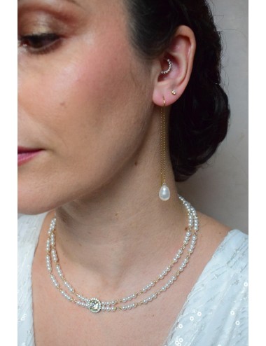 Boucles d'oreilles pour mariée chaines d'oreilles Flavie