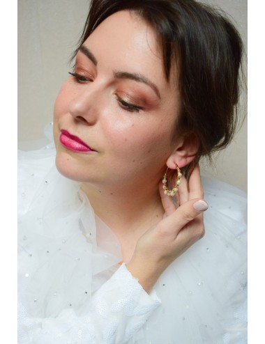 Créoles, boucles d'oreilles pour la mariée avec des clips.