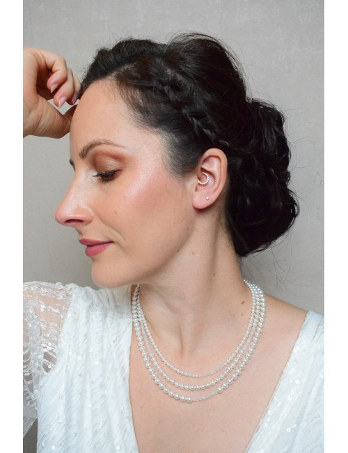 Collier de mariage Murmure, 3 rangs de perles