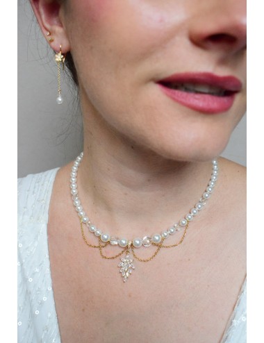 Collier mariage Romy glamour avec perles