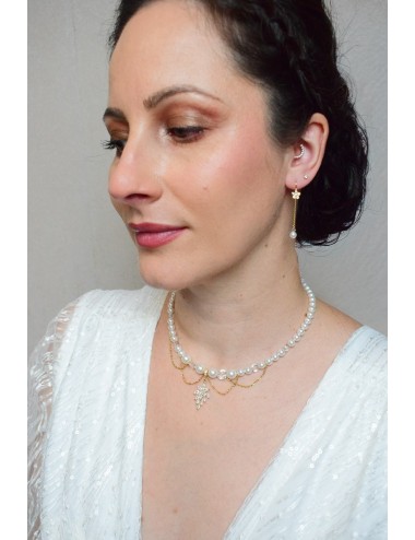 Collier mariage Romy glamour avec perles