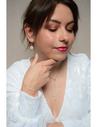 Collier de mariage Pearl, modèle en forme de Y et réglable