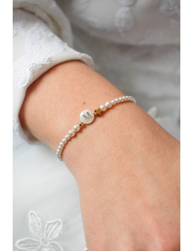 Bracelet en perles avec l'initiale de votre témoin !