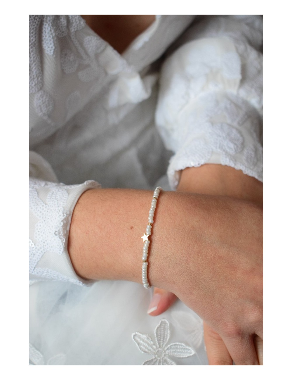 Bracelet pour témoin de mariage modèle Etoile dorée ou argentée