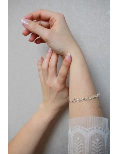 Bracelet jonc pour la mariée, en plaqué or 3 microns