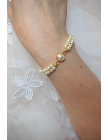 Bracelet de mariée modèle Solaire avec 2 rangs de perles