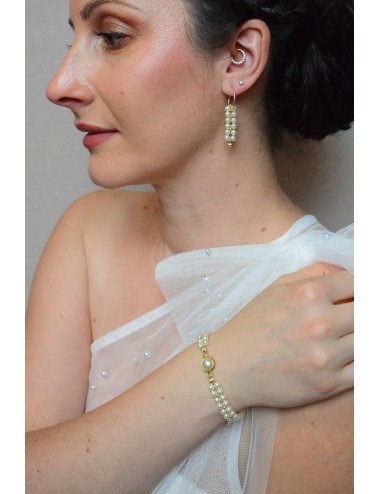 Bracelet de mariée modèle Solaire avec 2 rangs de perles