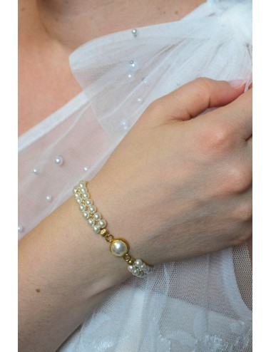 Bracelet de mariée modèle Solaire avec 2 rangs de perles