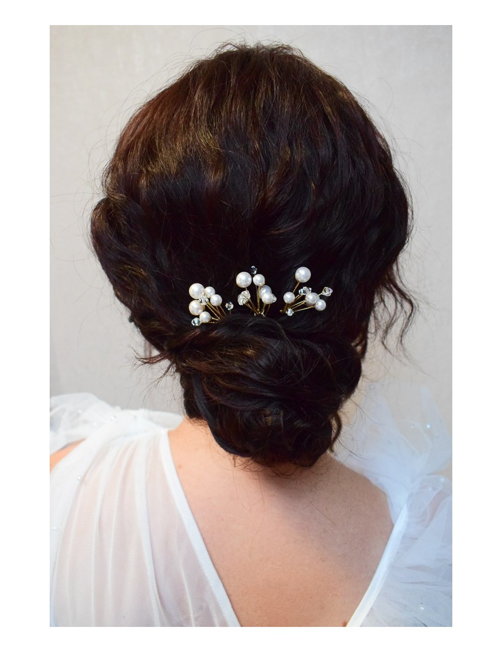 Trio de pics à cheveux pour le chignon de la mariée façon étincelles