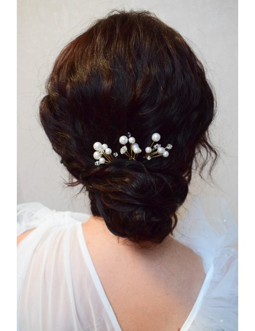 Trio de pics à cheveux pour le chignon de la mariée façon étincelles