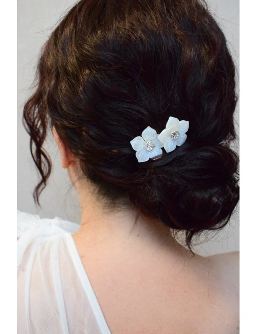 Duo de pics à cheveux pour le chignon de la mariée façon branchages.