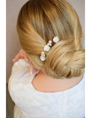 5 jolis pics avec des perles et fleurs nacrées