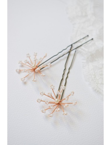 Pic à cheveux en perles en forme de fleur ''Agapanthe'' pour la mariée