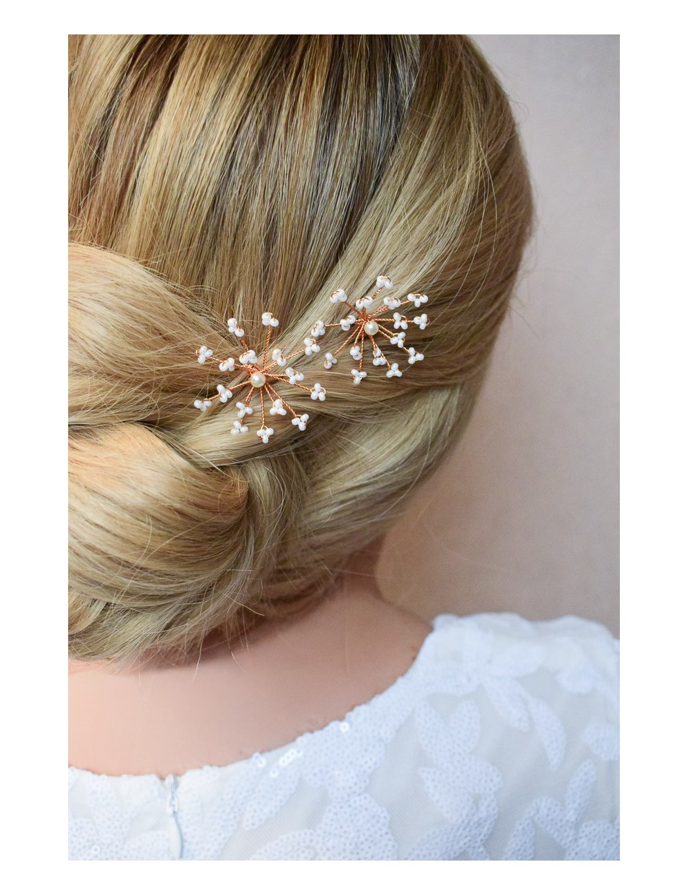 Pic à cheveux en perles en forme de fleur ''Agapanthe'' pour la mariée