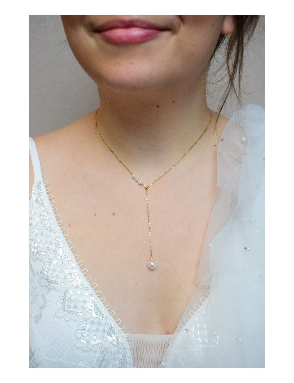 Collier de mariage Pauline au style minimaliste