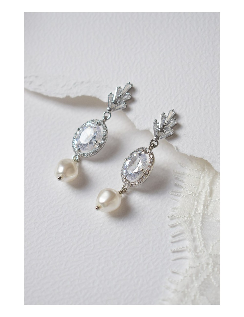 Boucles d'oreilles Parisienne pour mariée glam chic